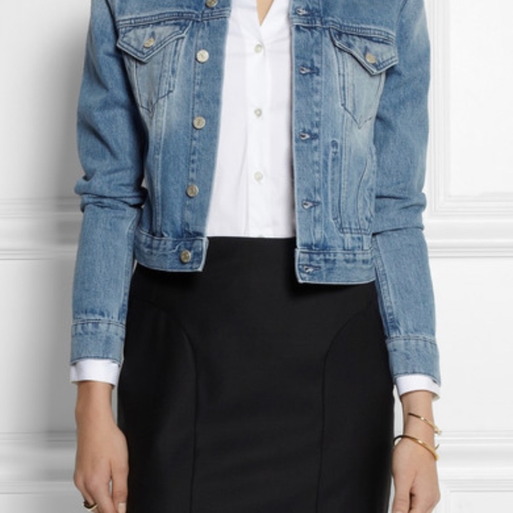 Acne studios cropped and fitted denim jacket
